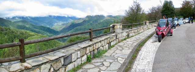 Four Carver Ones in a line at a viewing point