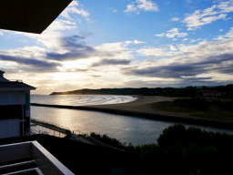 View over the sea at night from hotel Miramar Spain